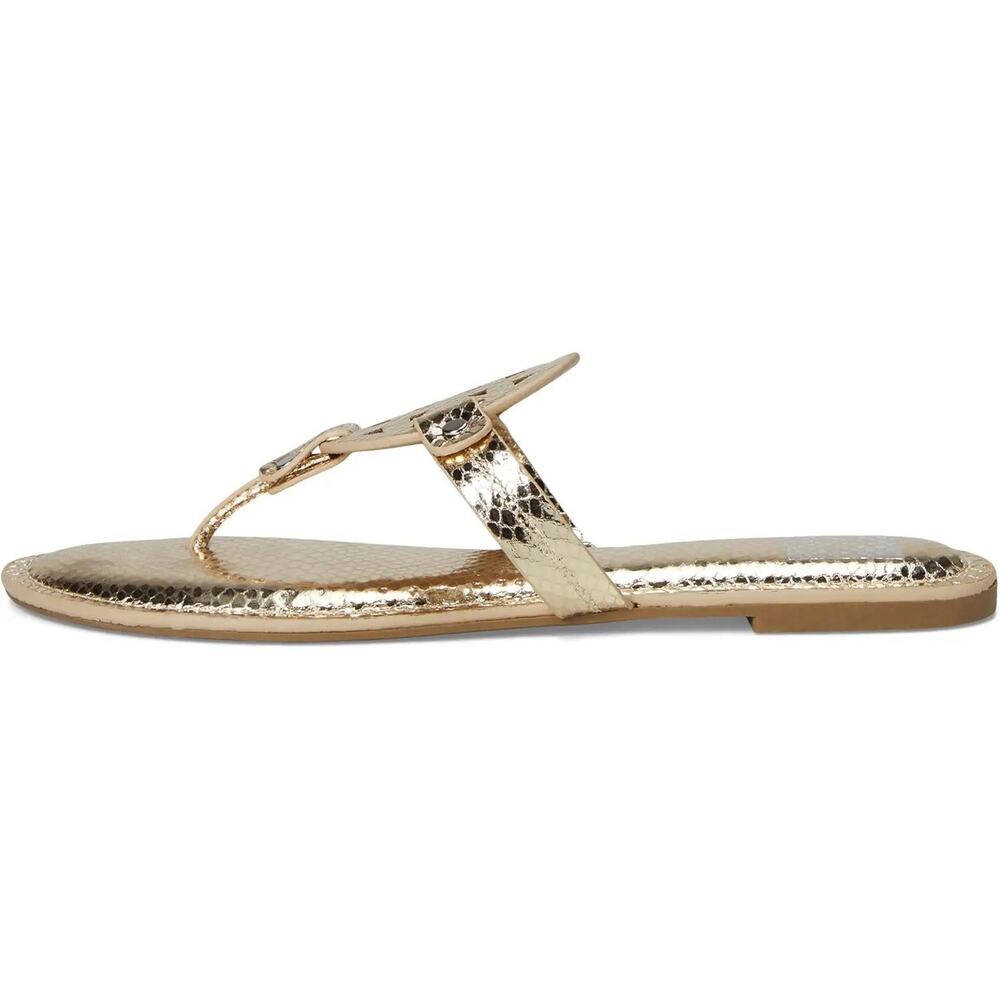 Dolce Vita Gotie Medallion Gold Metallic Dressy Sandal Flat Size 8 Tory Burch - Picture 3 of 6